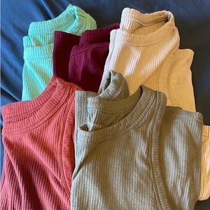 High neck fitted ribbed camis